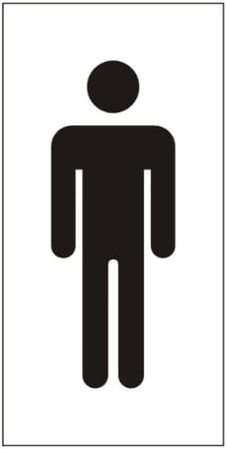 'Male Toilet' Sign 100x200mm Rigid Plastic