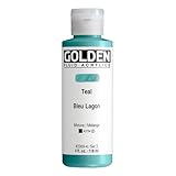 4 Oz Fluid Acrylic Color Paint Color: Teal