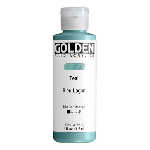 Fluid Acrylics by GOLDEN, Teal, 4 fl. oz. Bottle, Professional Acrylic Paint, Opaque