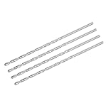 sourcing map 4mm Twist Drill Bits, High-Speed Steel Straight Shank Extra Long Drill Bit 160mm Length for Wood Plastic Aluminum, 4pcs