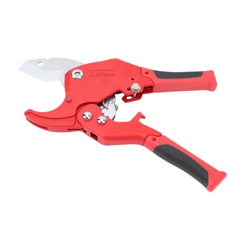 TIKATARER Cortatubos de PVC, Corta Tubos de hasta 1-5/8 Pulgadas con Cuchillas SK5 Herramienta Portátil Multifuncional con Mango de Trinquete para Cortar Tubos de PVC CPVC PE