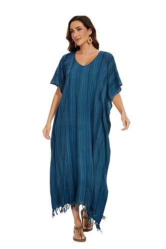 Beautybatik Women Stripe Caftan Kaftan Loungewear Maxi Plus Size Long Dress XL to 4X2