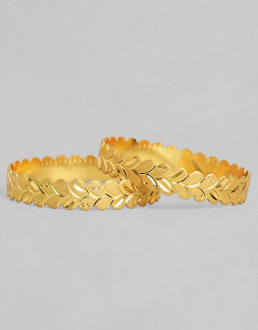 Image of Bangles Indian Rajasthani Handmade Meena Work Gold Plated Ad size 2.8 inch normal size Traditional Jewelry gifting wedding 6364 (Leaf /Patti Design-1, 2.4)