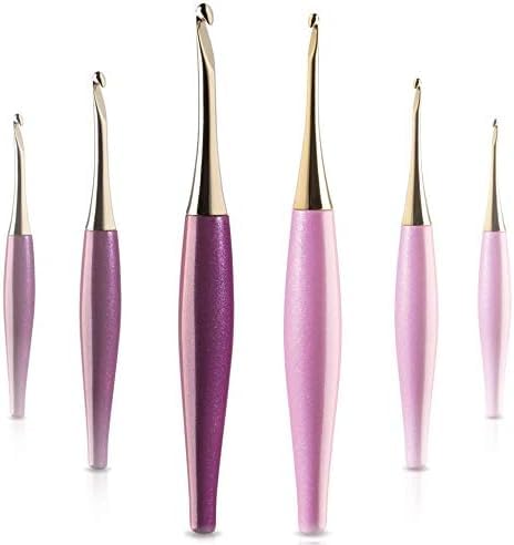 Image of Furls Crochet Hook, Odyssey Pink, Nickel Plated Tip for Effortless Glide, Ergonomic Handle Crochet Hooks 7 inch (Odyssey - Pink, P - 10.00MM)
