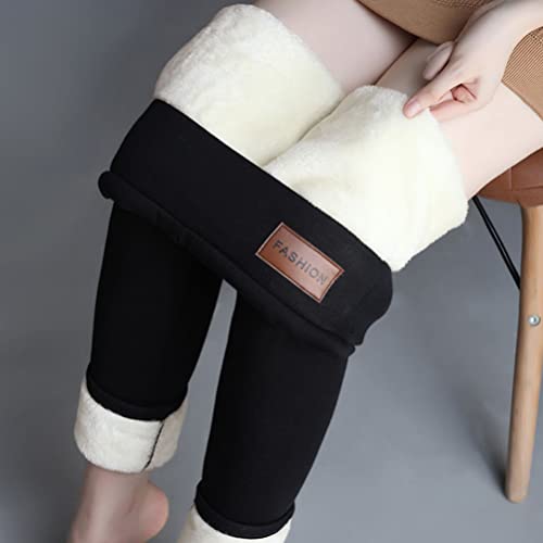 SOIMISS Calça legging feminina quente forrada com lã para inverno cintura alta grossa calça térmica