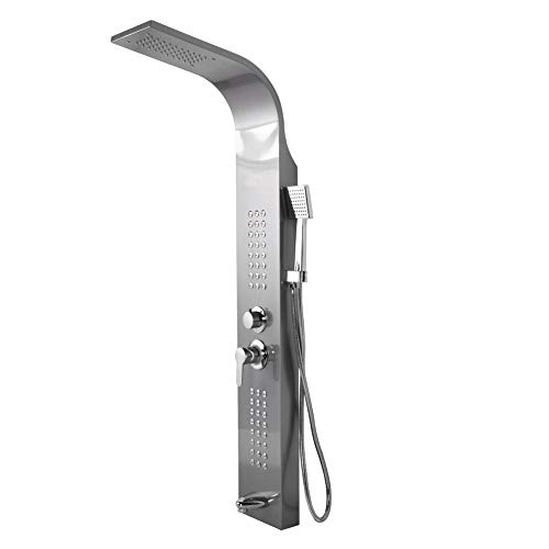 Panel de ducha de acero inoxidable 304, sistema de ducha con efecto lluvia y alcachofa de mano, chorros de masaje, columna de ducha de cascada, para uso doméstico