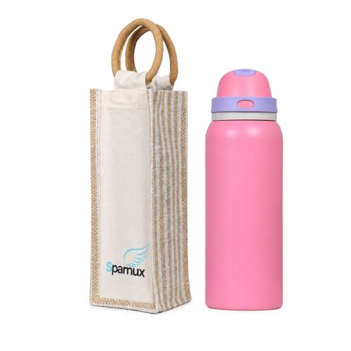 Image of FreeSip Flip-Top Water Bottle for Kids & Adults, Leakproof One-Hand Open Lid, BPA-Free, Easy Carry for School, Office, Sports & Travel (Pink 33 OZ, 1000 ml)