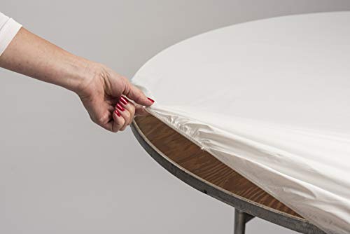 Kwik-Covers 72" Round Fitted Plastic Table Covers, Bundle of 5 (Gold) by Kwik-Covers - Image 2