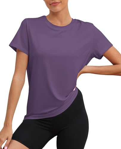 Image of KevaMolly Workout Tops for Women UPF50+ Breathable Loose Fit Yoga T Shirts Short Sleeve Running Gym Athletic Tee Top