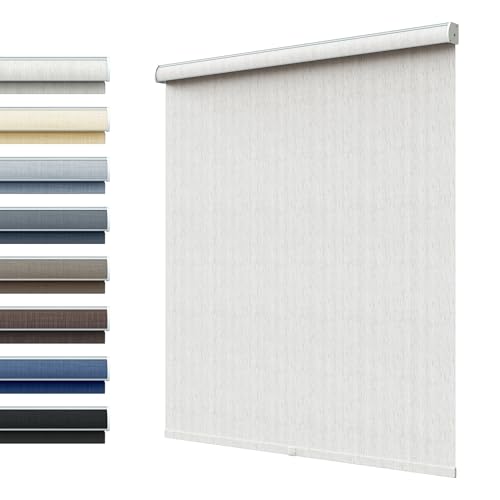 SLKWDOBD Linen Roller Shades, Cordless Fabric Roller Blinds with Thermal