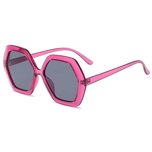 Lunettes de soleil femmes hexagonal irrégulier grand verre anti-éblouissement