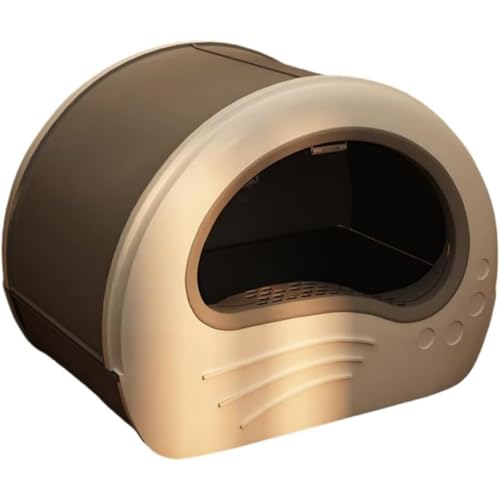 Kwueiit 型猫トイレは外部からの飛沫を防ぎ、防臭機能を備えた特大一体型猫トイレは掃除が簡単で、猫砂の飛散も防ぎます広いスペースを備えた猫用トイレ、ハイサイド猫用トイレトレイ、宇宙カプセルデザイン、 (B)