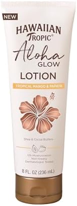 Hawaiian Tropic Aloha Glow Lotion, 8oz | Tan Extender Lotion, After Sun Tan Extender, After Sun Care with Shea Butter & Cocoa Butter, Hawaiian Tropic Body Moisturizer, Body Cream for Women, 8 fl oz