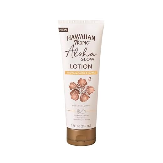 Hawaiian Tropic Aloha Glow Lotion, 8oz | Tan Extender Lotion, After Sun Tan Extender, After Sun Care with Shea Butter & Cocoa Butter, Hawaiian Tropic Body Moisturizer, Body Cream for Women, 8 fl oz