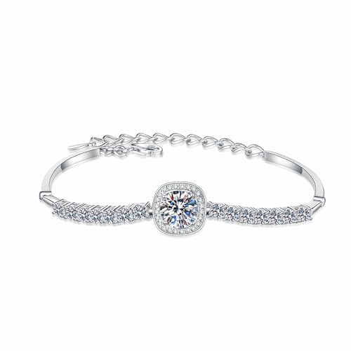 Bracelet Moissanite StarGems ajustable anti-ternissement pour poignet fin