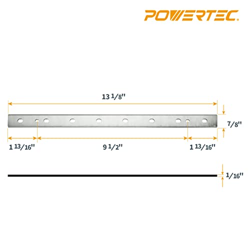 Image of POWERTEC 13 Inch Planer Blades for DeWalt DW735, DW735X Planer, Replacement for DW7352 Planer Knives, Set of 6 (12800DD)