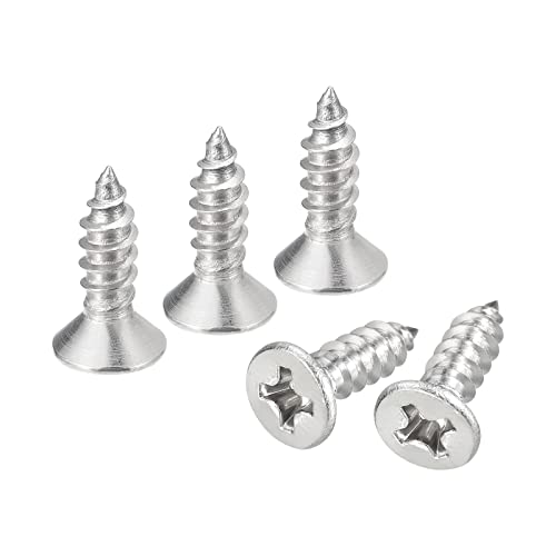 Vis tôle plate uxcell #6x1/2 tête Phillips 100 pc acier inox