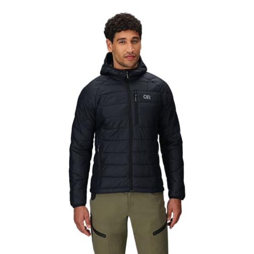 Outdoor Research Men's SuperStrand XT Hoodie | Ultralight Insulated Jacket for Alpine Temperatures, Windproof, Black, Large