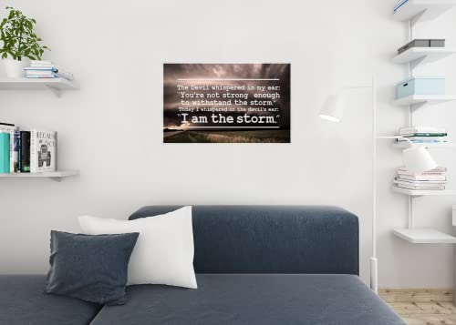 Image of I Am The Storm Quote Motivational Inspirational Perseverance Determination Perseverance Strength Resilience Dedication Hustle Grind Ambition Motivational Cool Wall Art Print Poster 36x24