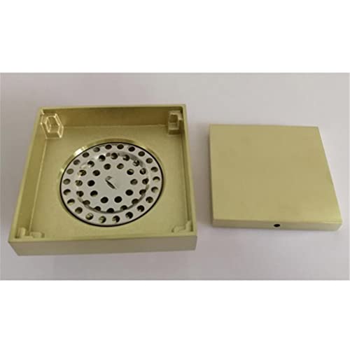 Desagüe de suelo oculto latón dorado cepillado 100x100mm para ducha y balcón 5