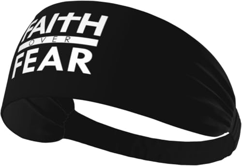 Faith Over Fear Bible Scripture Verse Christian Sweat Headbands for