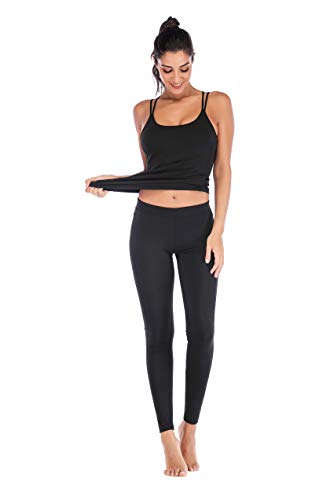 RUNNING GIRL Yoga Tank Tops for Women Built in Shelf Bra B/C Cups Strappy Back Activewear Workout Compression Tops(BX2288 Black.XS)