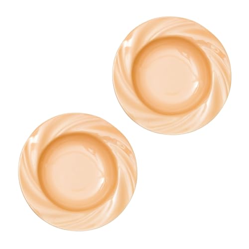 Image of Nestasia Ceramic Pasta Plates Set of 2 (300ml Each) | Microwave & Dishwasher Safe Serving Plate with Flared Rim Whirlwind Design - Ideal for Serving Pasta, Maggie & Noodles (Novelle Peach)