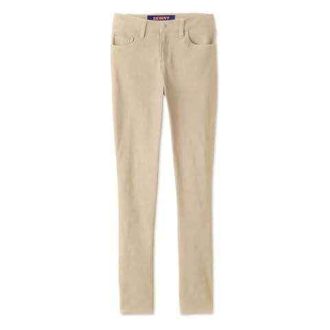 French Toast Girls' Khaki Skinny Pants with Pockets Cover