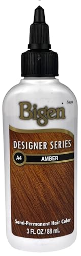 Bigen Semi Permanent Hair Color #A4 Amber, 3 oz (Packs of 4)
