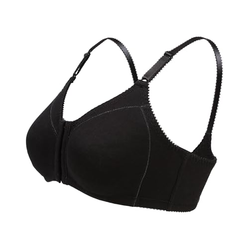 Image of Lemorosy Women's Front Closure Cotton Bra Comfortable Wireless Full Coverage Unlined Non Padded Bralette