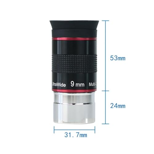 Ocular de 31,7 mm para telescopio astronómico con ultra gran angular de 9 mm y 68° 2