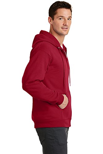 Port & Company - Core Fleece Full-Zip Hooded Sweatshirt XL Red2