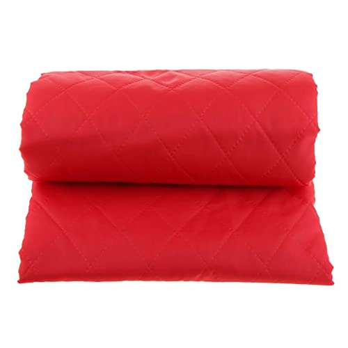 Perfeclan Tissu Matelassé Poly/Coton 100x145cm pour Manteau d'hiver, Rouge