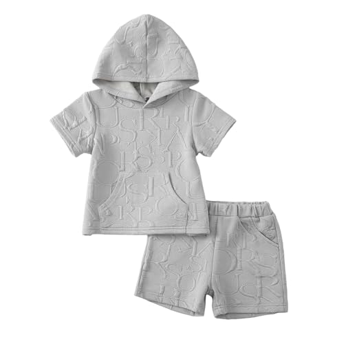 Toddler Baby Boy Clothes Summer Outfits Short Sleeve Hooded T Shirt Tops Casual Shorts Set 2Pcs Little Boy Clothes