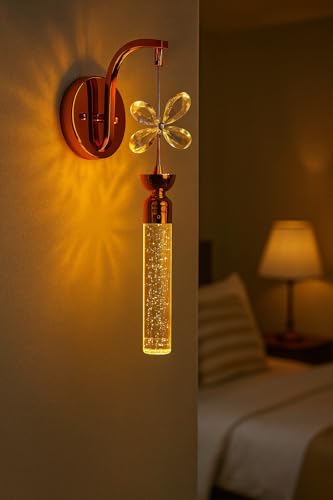 Image of Luxury Crystal Bubble Wall Light for Bedroom & Living Room - Warm LED Decorative Wall Lamp