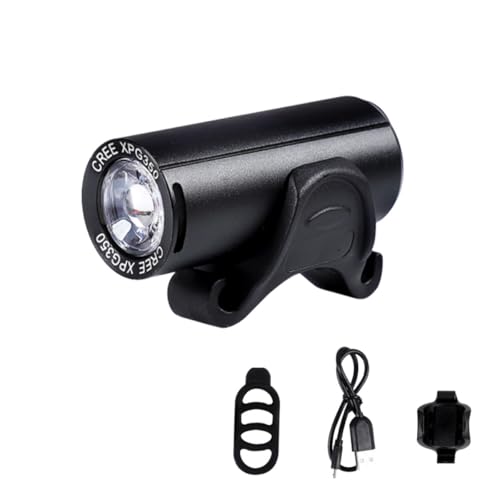 Luz delantera para bicicleta recargable USB de 350 lúmenes impermeable color negro