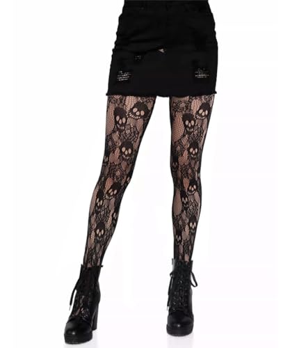 Image of Womens Halloween Stockings Skull Fishnet Tights Spider Web Fishnets