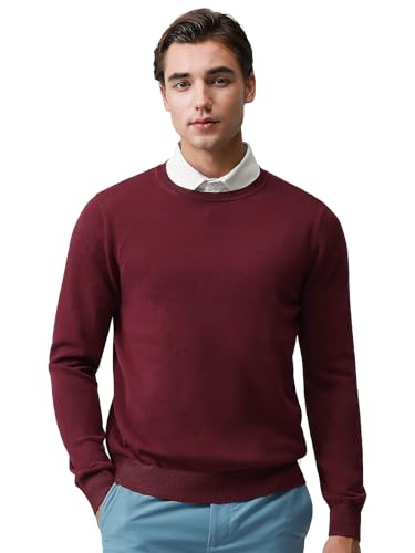Pure BCI Cotton Lightweight Sweater for Men Crewneck T-Shirts Casual Long Sleeve Knit Pullover Fall Spring
