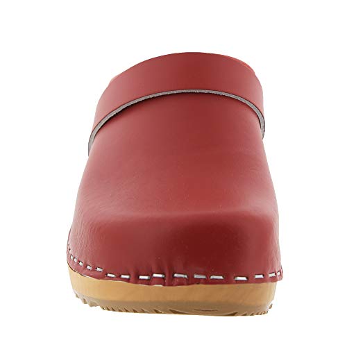 Image of Bjork Maja Wood Open Back Leather Clogs