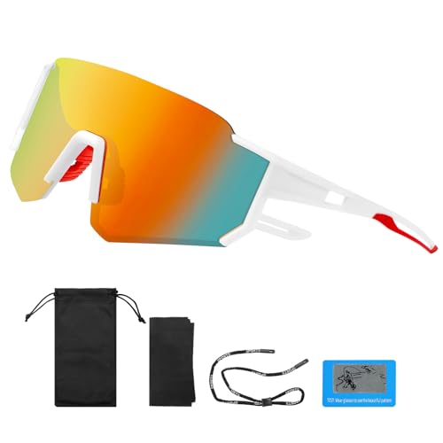 AiQInu Occhiali Sportivi per Uomo & Donna, Occhiali da Ciclismo Polarizzati, Protezione UV, Occhiali da Sole Leggeri per Ciclismo, Corsa, Golf, Motociclismo, Sci, Alpinismo, Pesca ecc