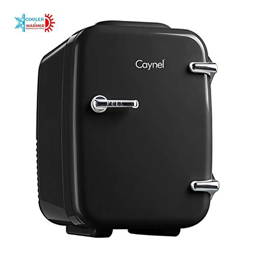 CAYNEL Mini Fridge Cooler and Warmer, (4Liter / 6Can) Portable Compact Personal Fridge