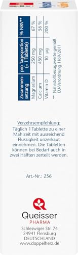 Doppelherz Magnesium + Calcium + D3 - Magnesium als Beitrag für die normale Muskelfunktion und zum Erhalt normaler Knochen - 40 Tabletten 3