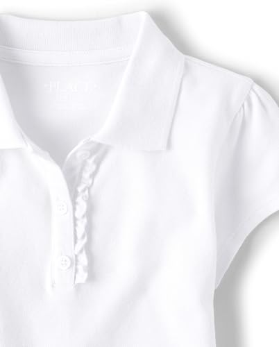 The Children's Place,Girls,Multipack Short Sleeve Ruffle Pique Polos,Yellow/Aurora Pink/White 3-Pack,X-Large4