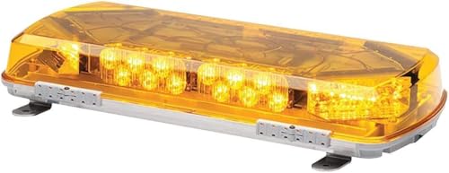 Whelen Engineering Century Series Super-LED Mini Lightbar - Professional-Grade 360 Warning Light - 16 Permanent Mount - Amber LED with Amber Dome - SAE J845 Class I Certified