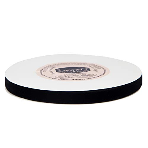 Vatin 3/8" Wide Crushed Velvet Ribbons By Yards Spool , Black ,Perfect Use For Choker. #TOP1