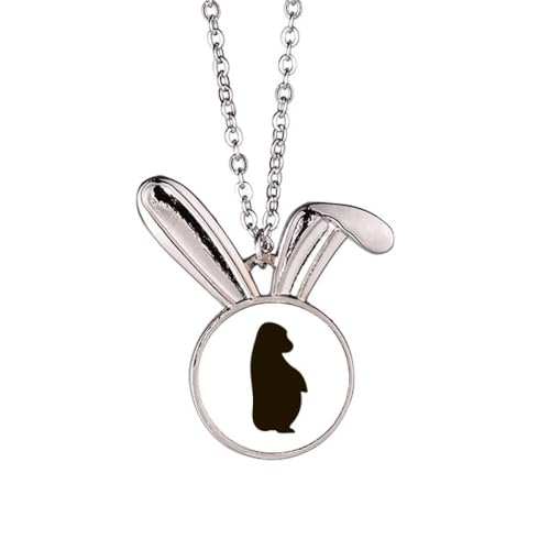 Collier lapin orang-outan noir : bijou fantaisie et pendentif animalier