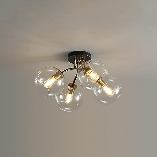 Plafonnier 6 lumières orientées pour illuminer un salon rétro