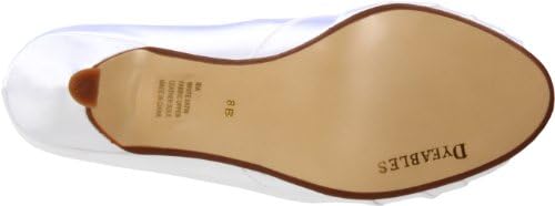 Dyeables Women's Ida Peep-Toe Pump,White Satin,9 B US | Image 3