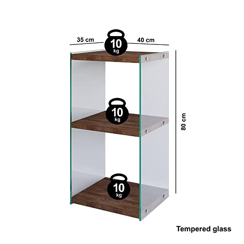 WELL HOME MOBILIARIO & DECORACIÓN Księgarnia, 100% Pine Solid Wood, Kolor orzecha