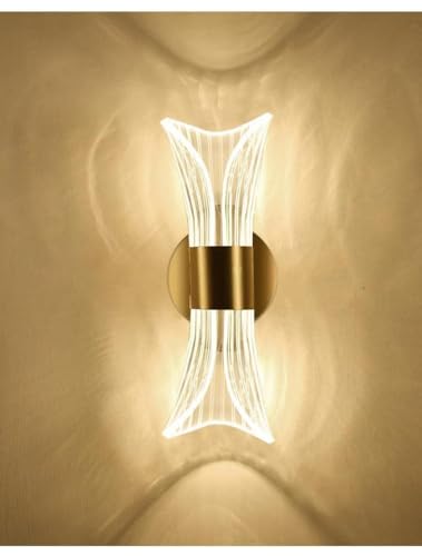 Image of Acrylic 10W Curvy Style 3 Color LED Wall Light for Living Room & Bedroom Decorative Wall Lamp for Home Decor (6081 LED WALL)